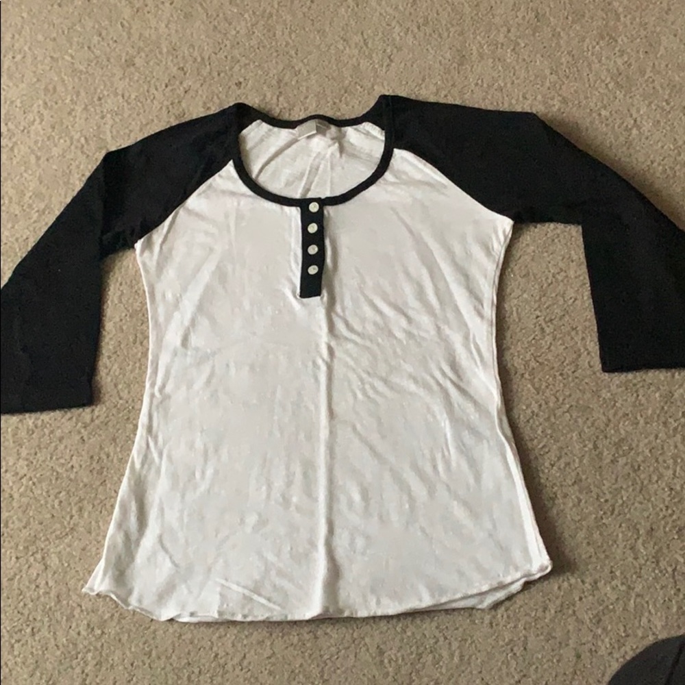 Twik 3/4 length black and white sleeve shirt